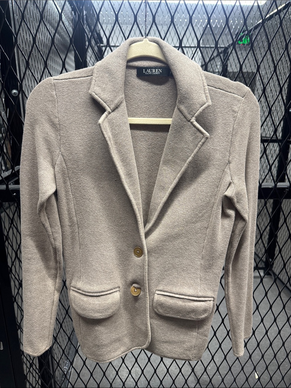 Lauren Ralph Lauren Taupe Knit Blazer